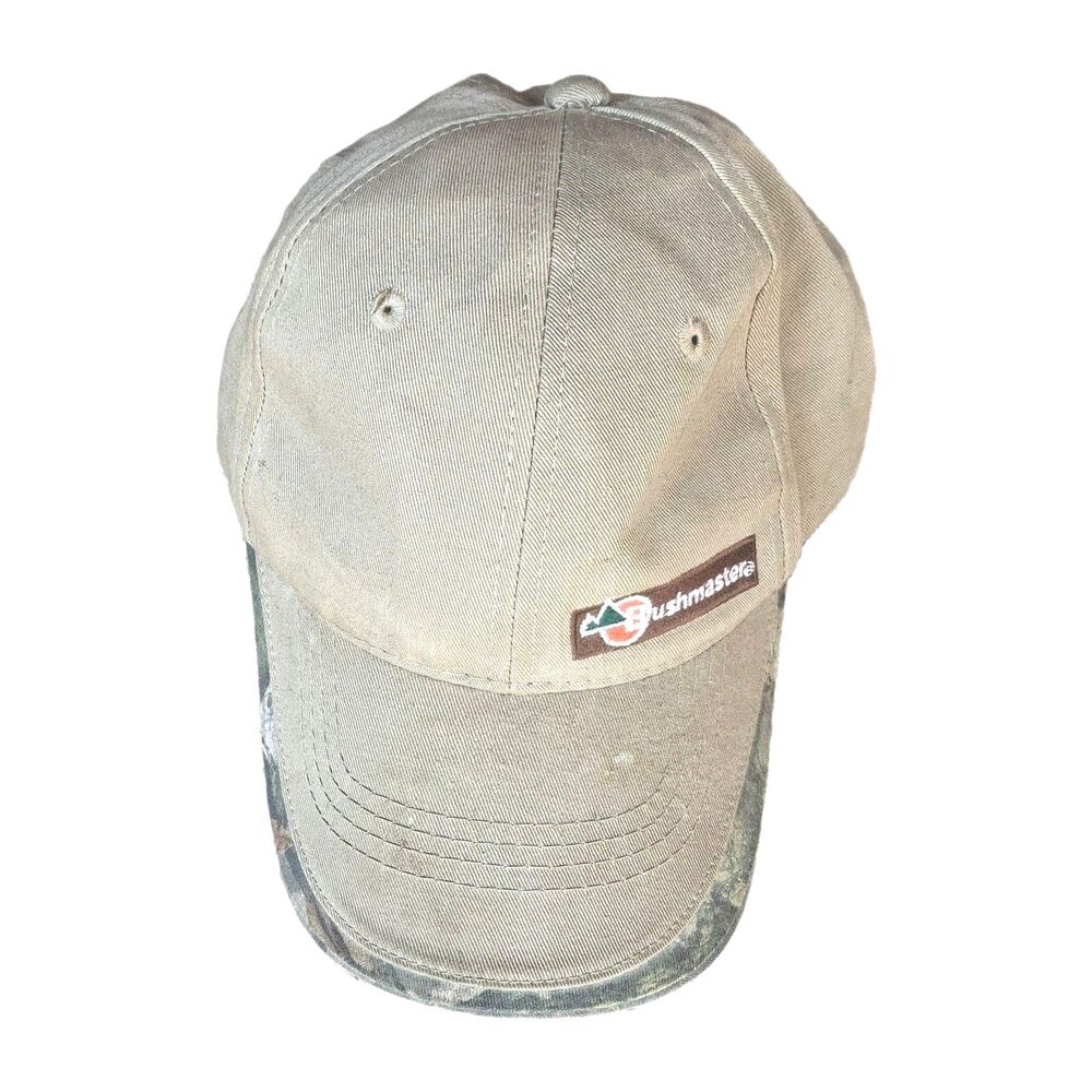 bushmaster tan camo hunting hat logo embroidered adjustable strapback baseball